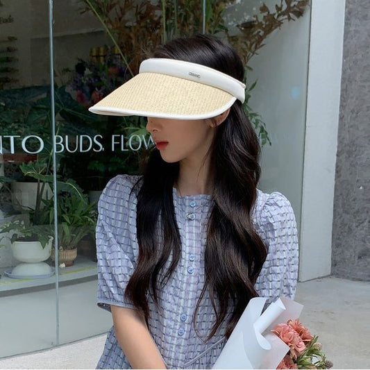 Trim Straw Sun Visor Contrast