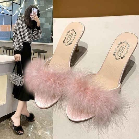 Heel Slide High Sandals Feather