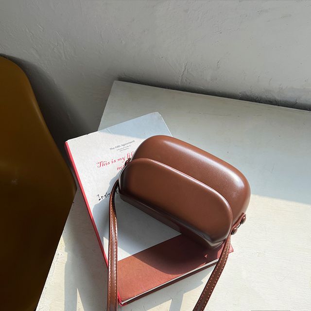 Bag Crossbody Flap Leather Buckled Faux