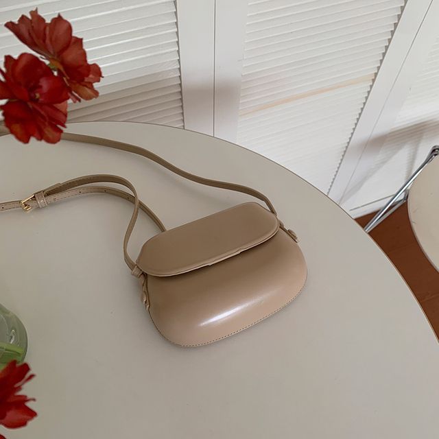 Bag Crossbody Flap Leather Buckled Faux