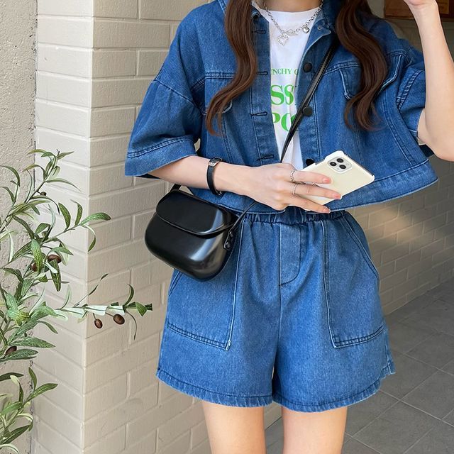 Bag Crossbody Flap Leather Buckled Faux