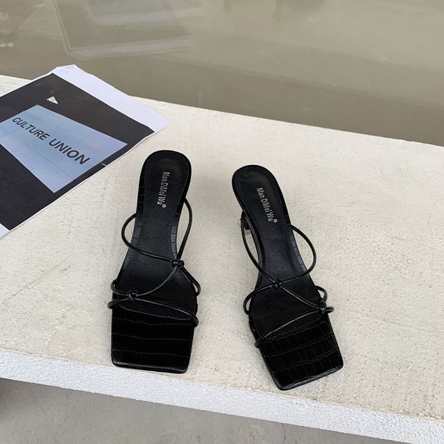 Strappy Sandals Slide Heel High