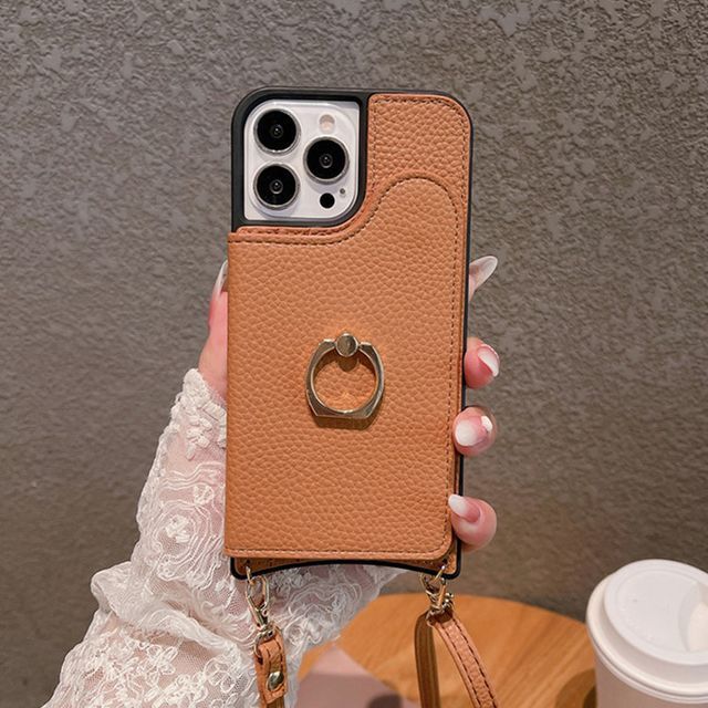Leather Card Faux Case Phone Holder