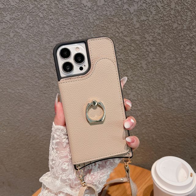 Leather Card Faux Case Phone Holder