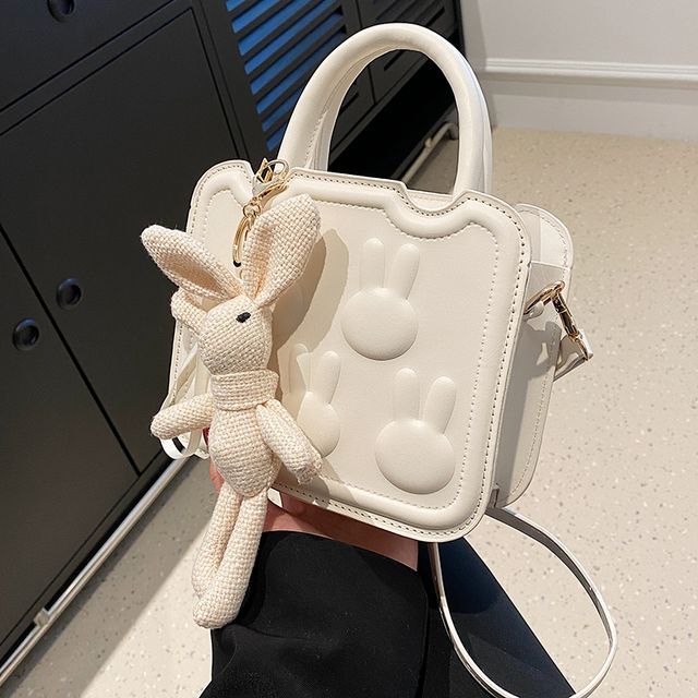 Rabbit Handle Bag Top Crossbody Faux Leather