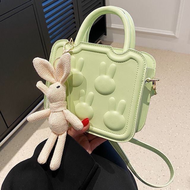 Rabbit Handle Bag Top Crossbody Faux Leather