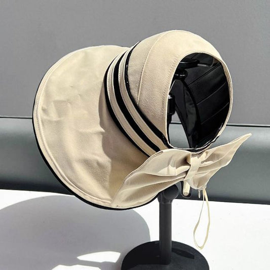 Visor Striped Hat Bow