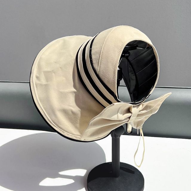 Visor Striped Hat Bow