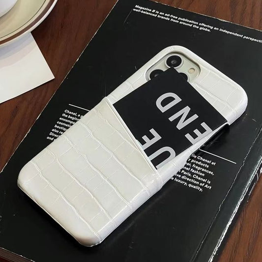 Faux Phone Holder Card Leather Case