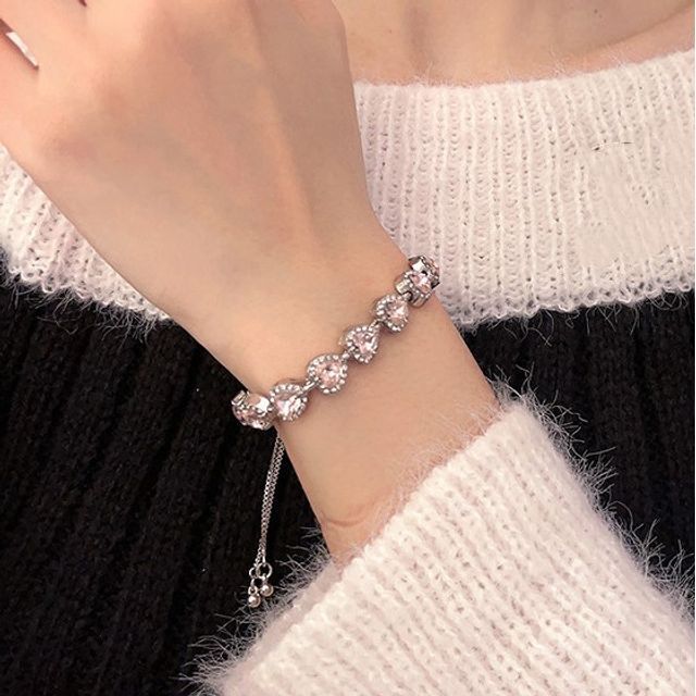 Alloy Bracelet Heart Rhinestone