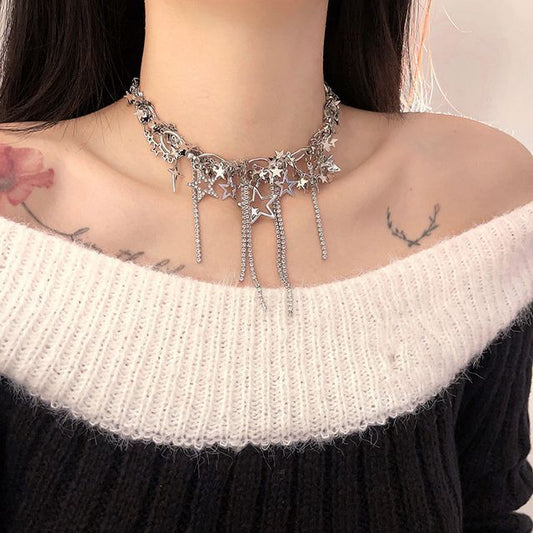 Choker Fringed Star Alloy