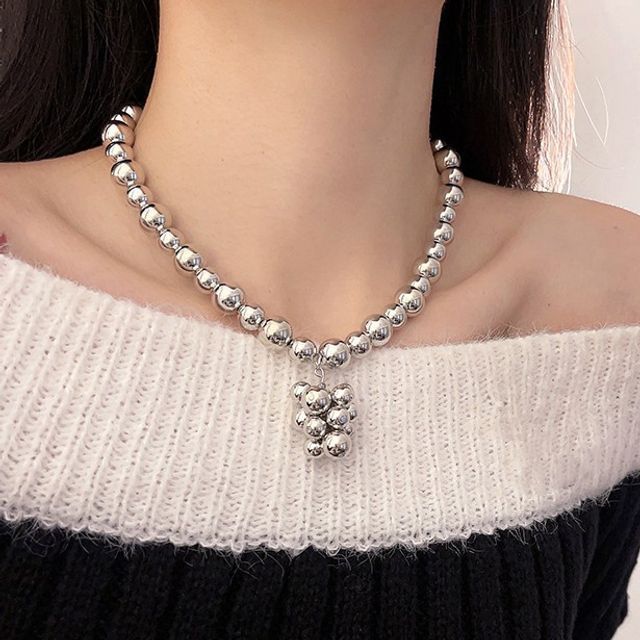 Bead Alloy Pendant Choker