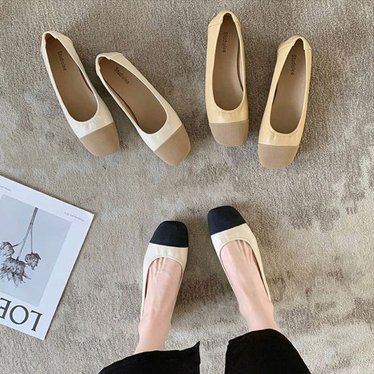 Flats Square-Toe Two-Tone