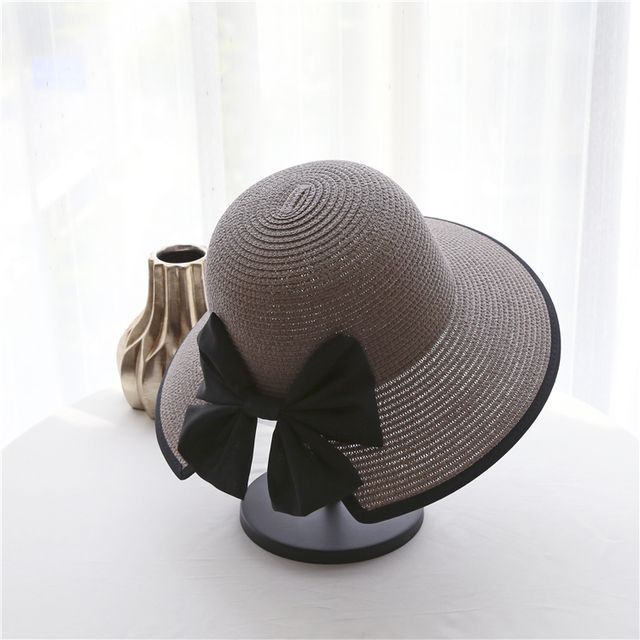 Piped Straw Sun Bow Hat