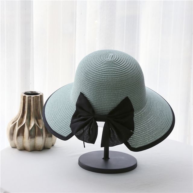 Piped Straw Sun Bow Hat