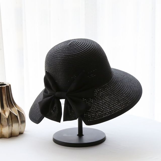 Piped Straw Sun Bow Hat