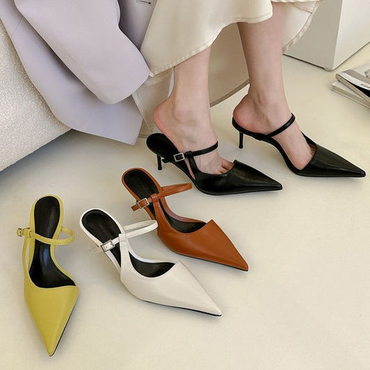 Toe Mules Pointy Stiletto Heel
