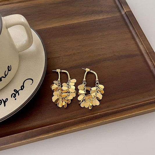 Earring Fringed Droplet Alloy