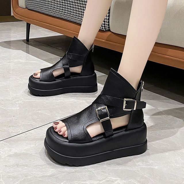 Platform High Top Sandals Peep Toe