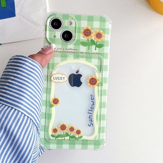 Print Holder Sunflower Phone Card Case