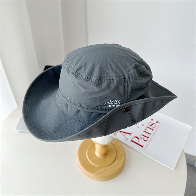 Lettering Embroidered Hat Sun