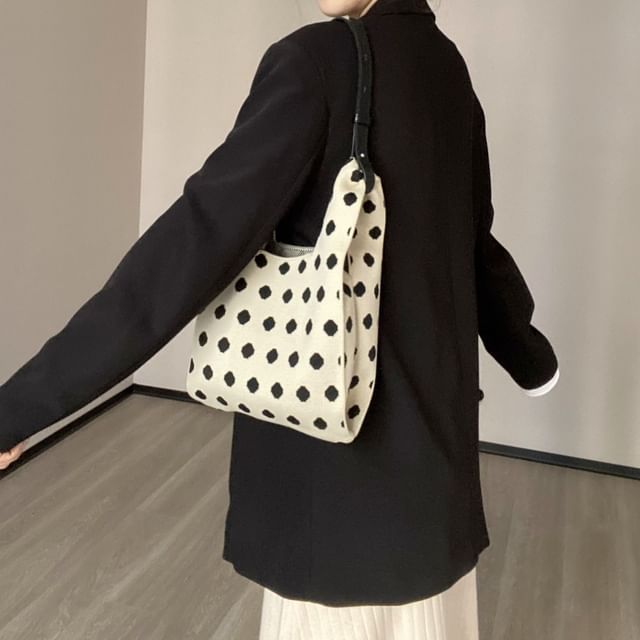 Knit Patterned Bag Tote