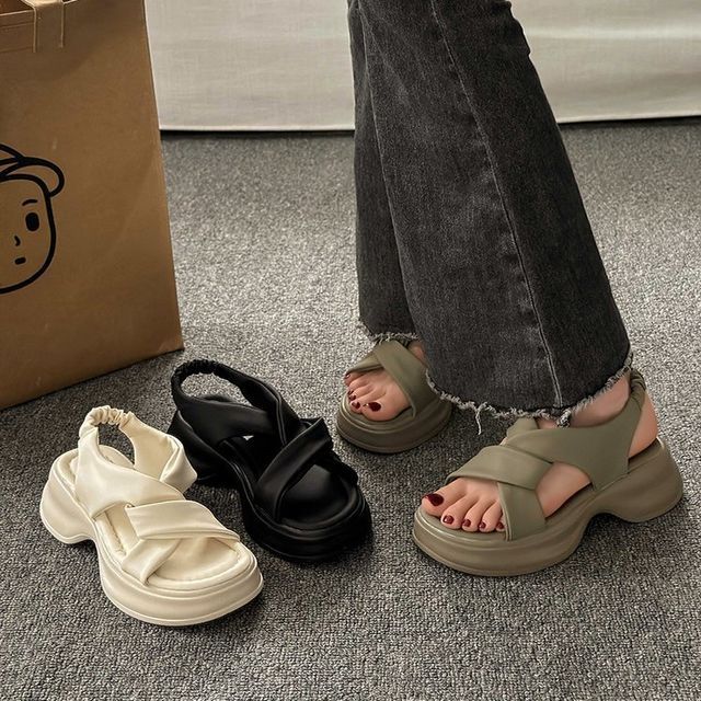 Slingback Sandals Knot Platform