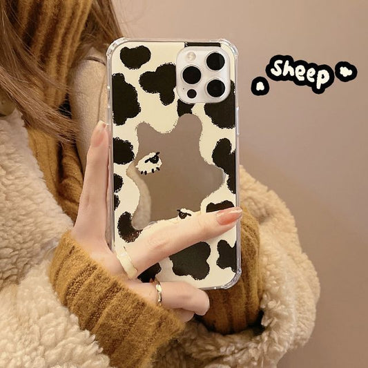 Mirrored Cow Case Milk Phone Print