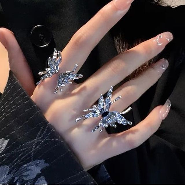 Ring Alloy Set / Open (various designs) Butterfly