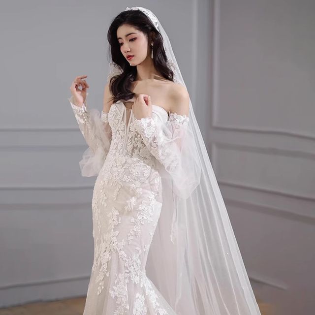 Lace Floral Mermaid Gown Wedding