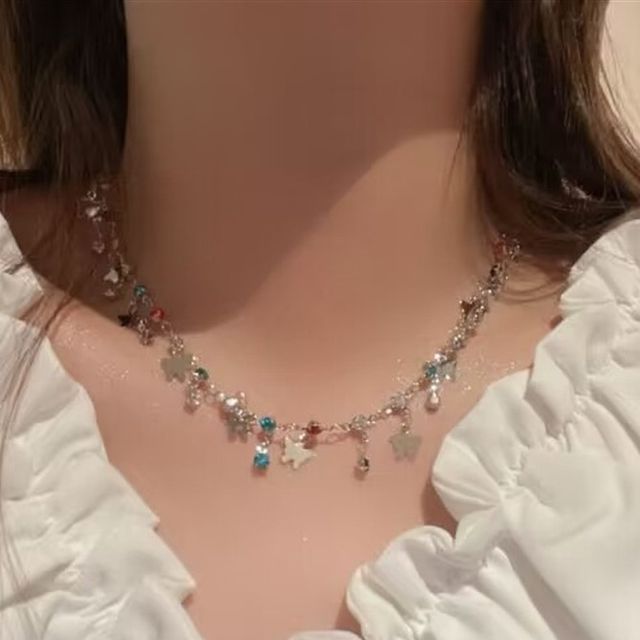 Choker Alloy Rhinestone Butterfly