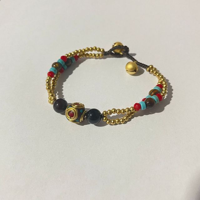 Cord Bead Pendant Bracelet / Choker