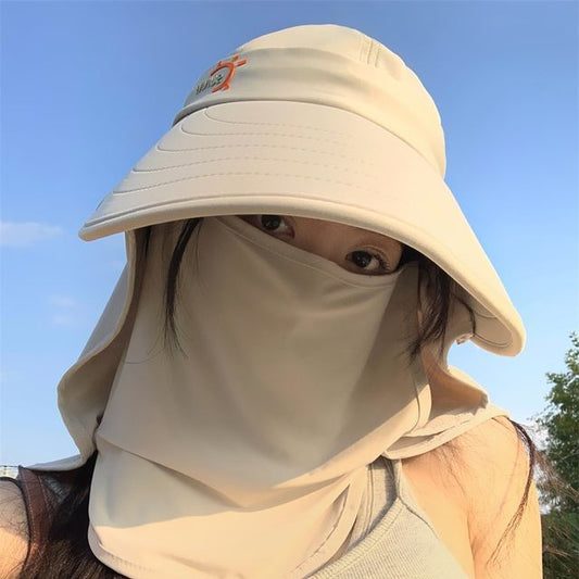 Sun with Cover Hat Protection Face Lettering