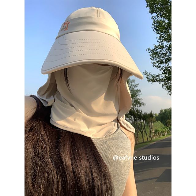 Sun with Cover Hat Protection Face Lettering