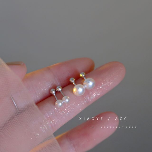 Pearl Freshwater Through Silver Earring Sterling