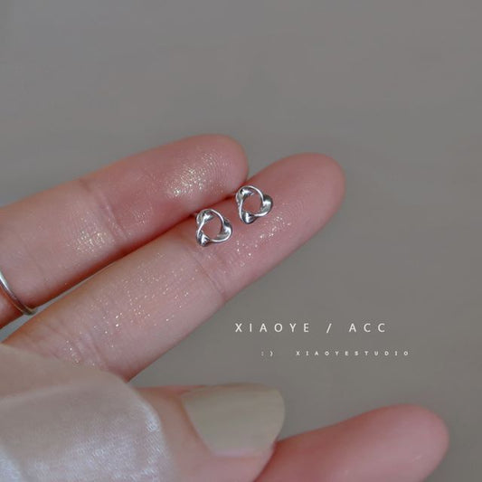 Silver Earring Triangle Twisted Sterling