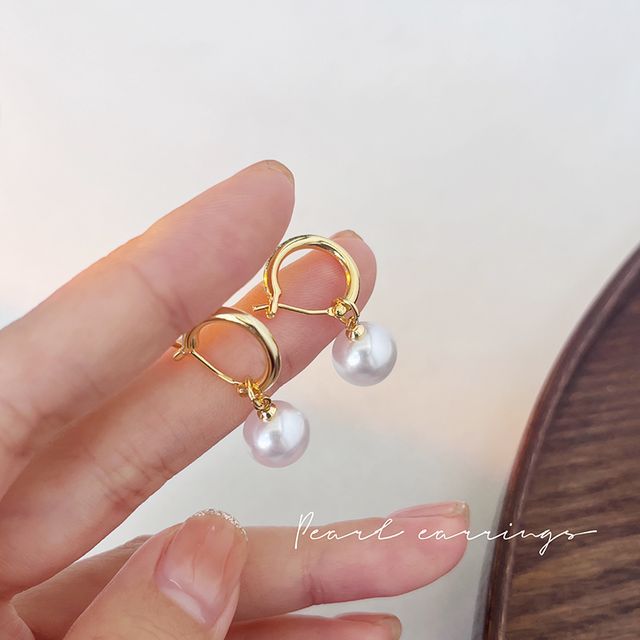 Dangle Sterling Pearl Earring Faux Silver