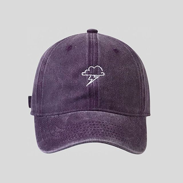 Embroidered Baseball Cloud Cap Lightning