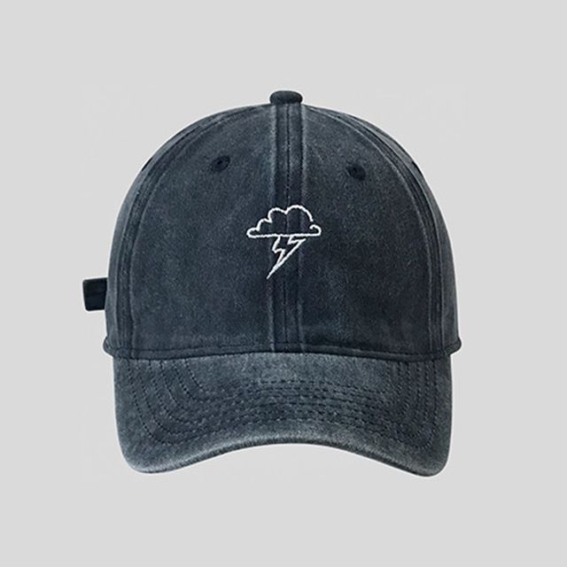 Embroidered Baseball Cloud Cap Lightning