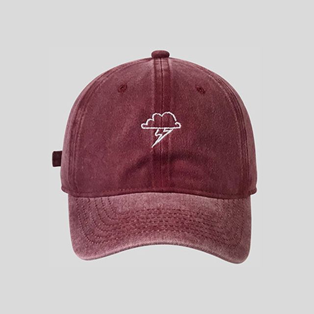 Embroidered Baseball Cloud Cap Lightning