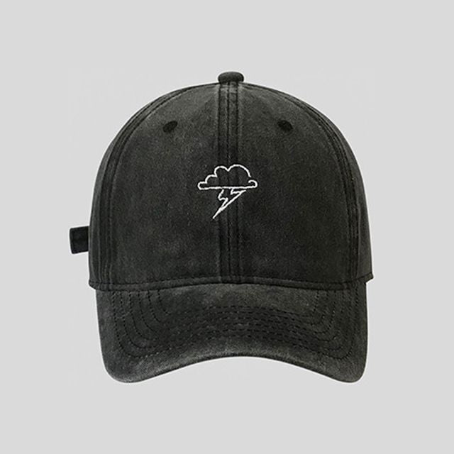Embroidered Baseball Cloud Cap Lightning