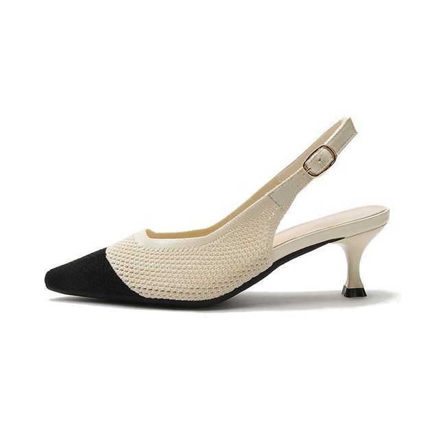 Kitten Slingback Pointed Sandals Heel