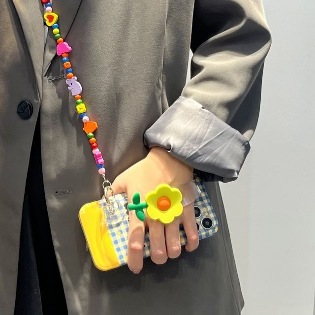 Wristband Case Phone Plaid Flower