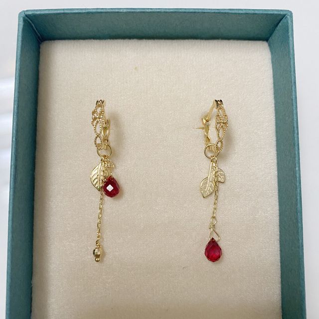 (various Asymmetrical Agate Drop designs) Earring Alloy Leaf