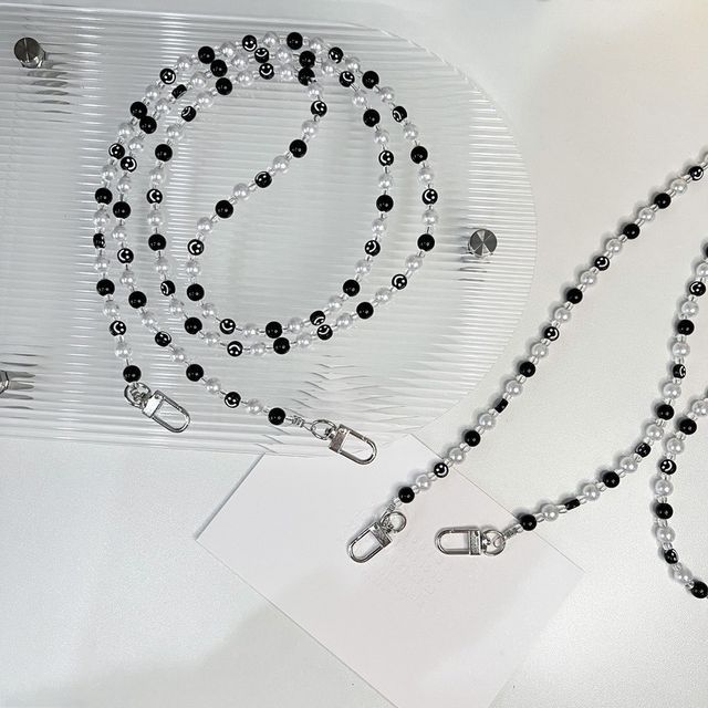 Smiley Phone Faux Pearl Strap