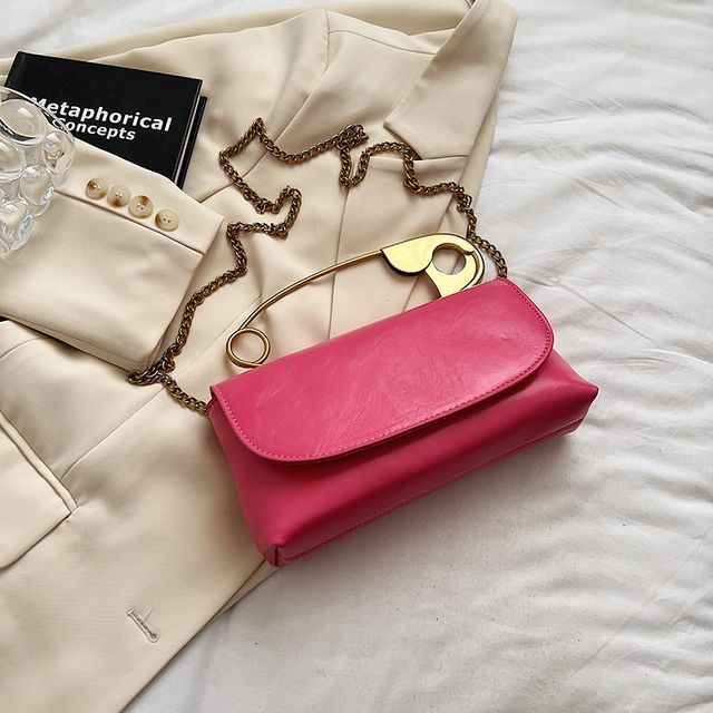 Crossbody Flap Handle Bag Safety Pin