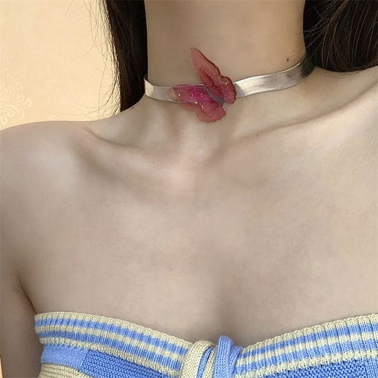 Butterfly Choker Faux Leather