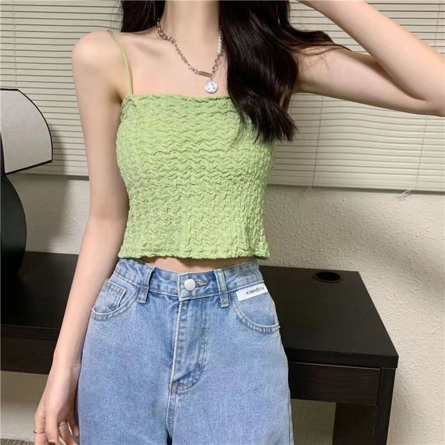 Ruched Cami Cropped Top