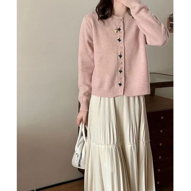 Crew Floral Plain Cardigan Neck