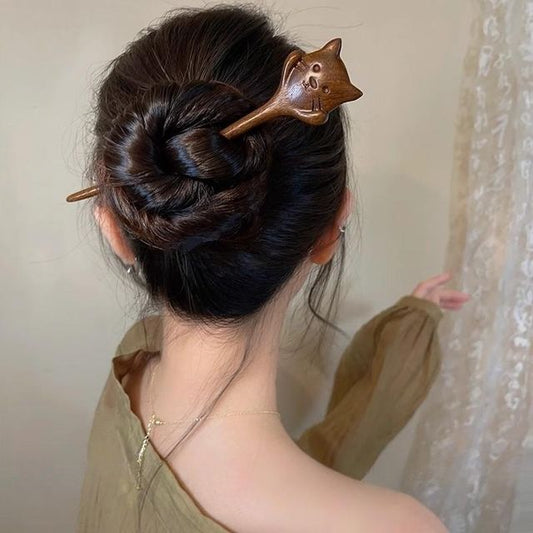 Wooden (Various Stick Designs) Hair Cat